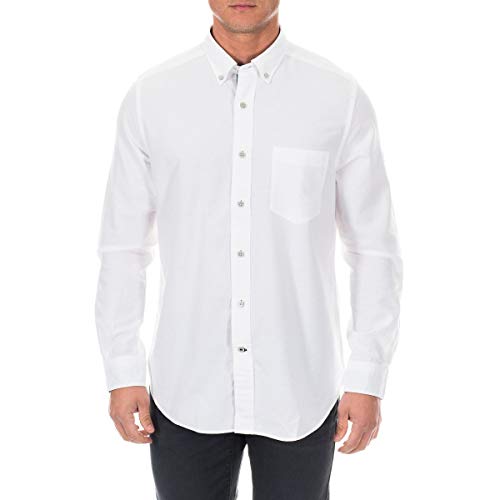 Nautica Men's Tall Long Sleeve Button Down Solid Oxford Shirt, White, 1X Big