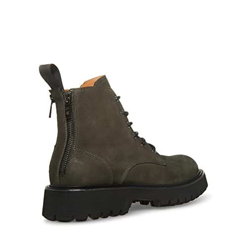 Steve Madden Men's Fintan Combat Boot, Black Leather, 13