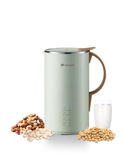 MOKKOM Automatic Nut Milk Maker, 20 oz Soy Milk Maker, Homemade Almond, Oat, Coconut, Soy, or Plant-Based Milk Dairy Free Beverages, Almond Milk Maker with Delay Start/Boild Water/Self Clean - Green