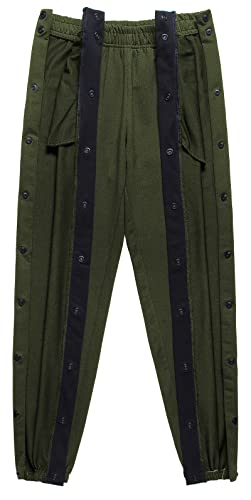 Chrisuno Tear Away Pants for Men Breakaway Mens Men's Basketball Loose Fit Active Sweatpants Casual Workout Army Green S