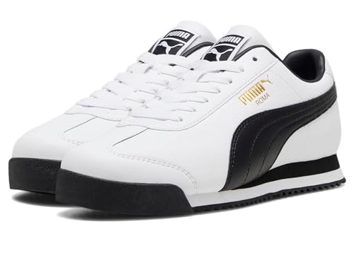 PUMA Men's Roma Sneaker, 24-Standard White Black Team Gold, 11.5