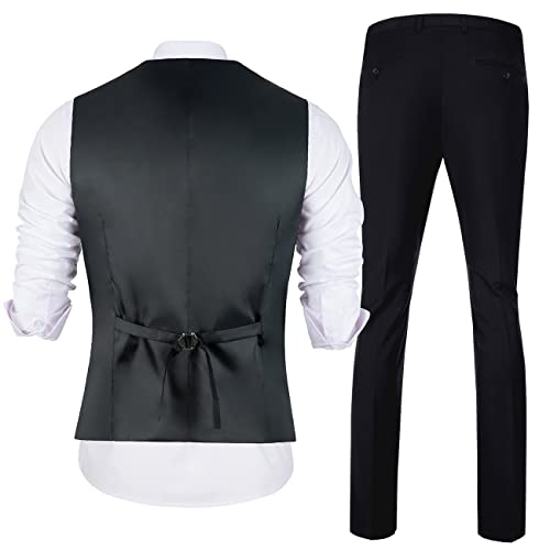 Mens Suit Set Slim Fit Formal 2 Piece Suit Dress Vest Pants Suit Men Solid 2 Button Groomsmen Wedding Homecoming Prom Suit Pink Suit Tuxedo Men XXL