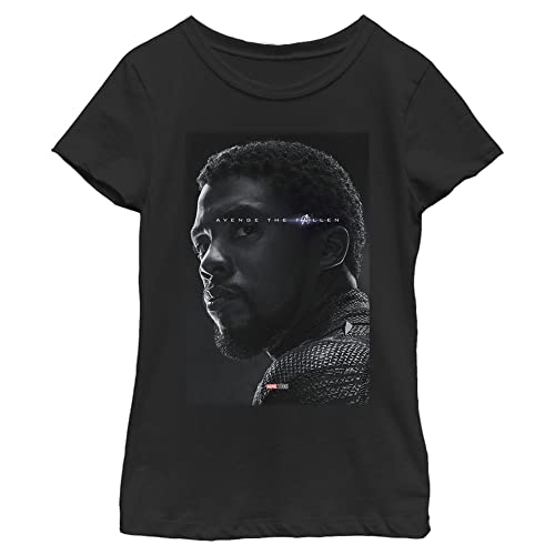 Marvel Girl's Avenge Black Panther T-Shirt, Small