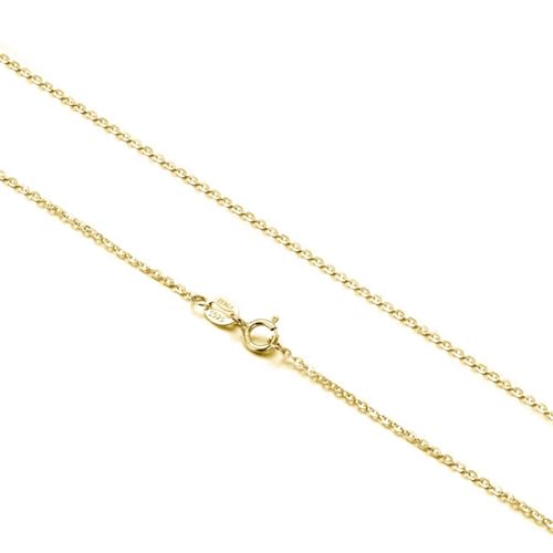 PINKPIN S925 Sterling Silver Necklace - Twisted Rope Chain with 1.2mm Thickness, Unisex Design, Italian Craftsmanship, Simple and Fashionable, Versatile Neckchain (16IN, Gold)