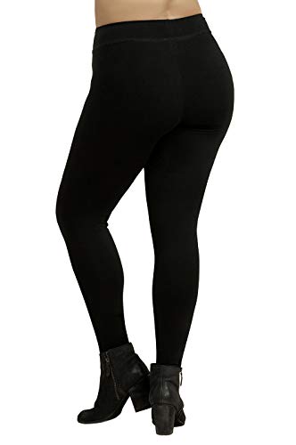 Cotton Leggings - Women's Medium Weight Breathable Cotton Leggings (S, Black)