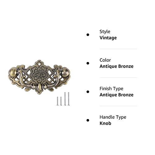 15 Pack Copper Drawer Pulls Vintage Cabinet Pulls Antique pulls for Dresser Closet Cupboard 2 inch Center to Center