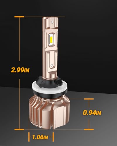 SEALIGHT XF3A H10/9145/9140 Fog Light Bulbs,10000 Lumens 3000K Amber Yellow Light, 600% Brightness 9040/9045 Fog Light Bulbs, Ultra-High Heat Dissipation Performance, Non-polarity, Pack of 2