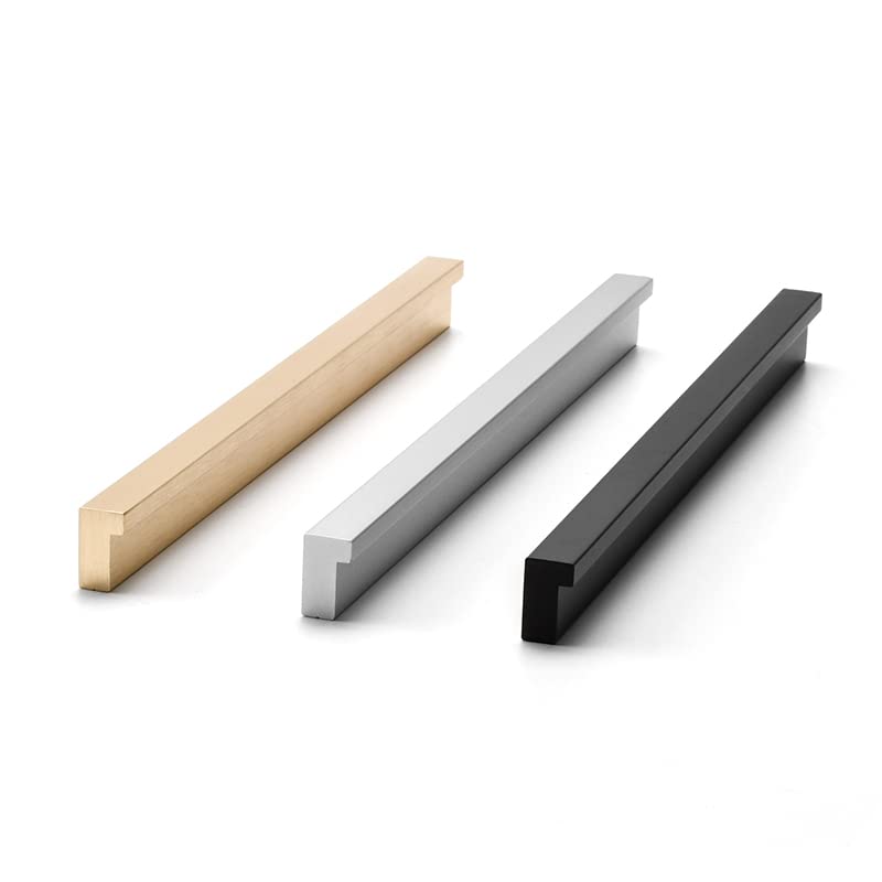 FoeZoe 10 Pack Kitchen Cabinet Pulls - Kitchen Cabinet Handles for Dresser Drawers - L-Shaped Cross Sections (27.56 inches,Gold)