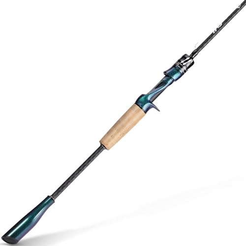 Sougayilang Fishing Rod,Light Weight 2-Section Spinning&Casting Rod,Unique Gradient Colorful Fsihing Pole for Freshwater Saltwater Great Present C1.8