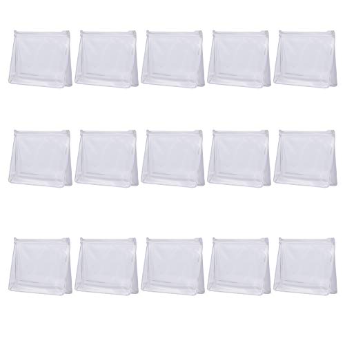 Arroyner 15 PCS Mini Clear Makeup Bag Small Clear Plastic Cosmetic Bags with Zipper Travel Toiletry Makeup Bag