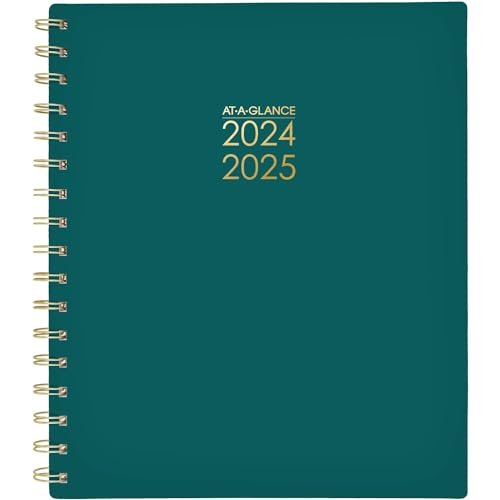 AT-A-GLANCE Planner 2024-2025 Academic, Weekly & Monthly, 7" x 8-3/4", Medium, Monthly Tabs, Flexible Cover, Harmony, Palm (1099-805A-60)