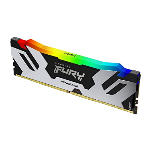 Kingston FURY Renegade RGB 16GB 6800MT/s DDR5 CL36 DIMM Desktop Memory Single Module | Intel XMP 3.0 | Infrared Sync Technology | Overclocking Stability | KF568C36RSA-16
