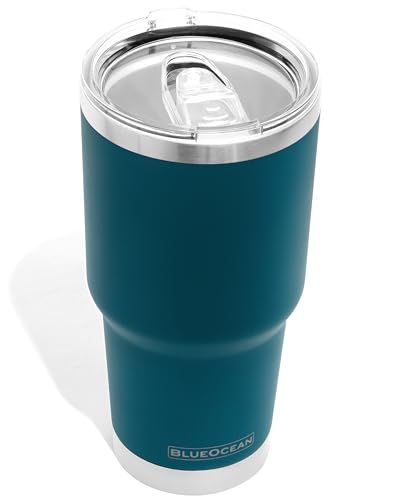 BlueOcean Classic 30 oz Tumbler Stainless Steel Travel Mug w/Pro-Slide Lid | Double Wall Vacuum Insulated | Perfect for Cold Drinks, Coffee Mug, Travel Cup, or Water Tumbler (Big Ocean Blue)