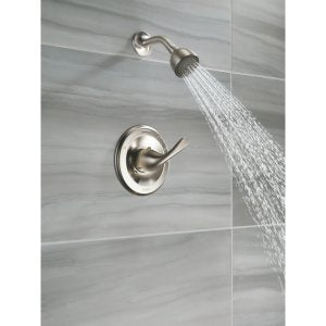 Delta Faucet Classic 13 Series Single-Function Shower Trim Kit with Single-Spray Touch-Clean Shower Head, Stainless T13220-SS (Valve Not Included), Without Rough