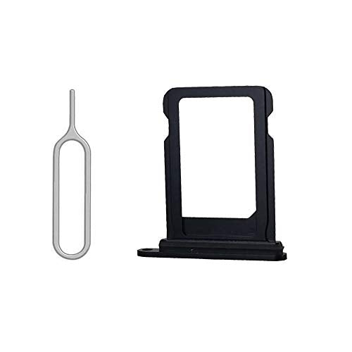 SIM Card Tray Holder Slot with Rubber Waterproof Gasket Replacement incl. Open Eject Pin for iPhone 12 Mini (Black)