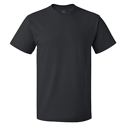 Fruit of the Loom Men's Lightweight Cotton Tees (Short & Long Sleeve), V-Neck-4 Pack-Black, XX-Large