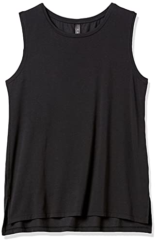 Amazon Essentials Women's Soft Cotton Standard-Fit Yoga Tank (Available in Plus Size) (Previously Core 10), Black, Small