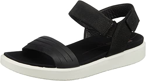 ECCO Women's Flowt Strap Sandal, Black/Black, 4-4.5