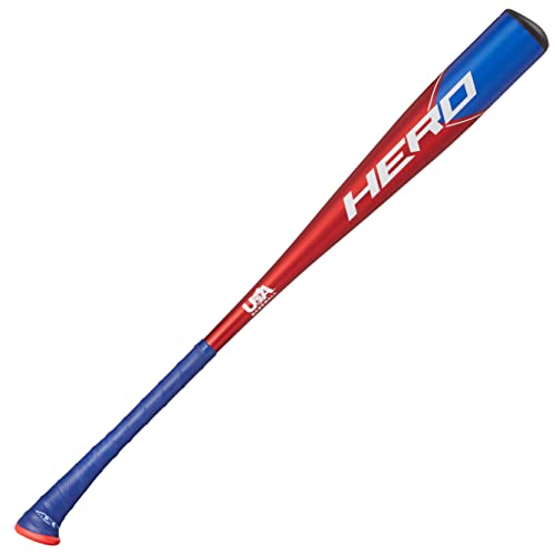 Axe Bat 2023 Hero (-11, 2-1/2") USABat Baseball Bat, 1-Piece Alloy, Red/Blue (27" / 16 oz.)