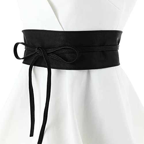 FASHIONGEN - Woman leatherette waisband Obi Belt, MICA - Yellow Python, L-XL