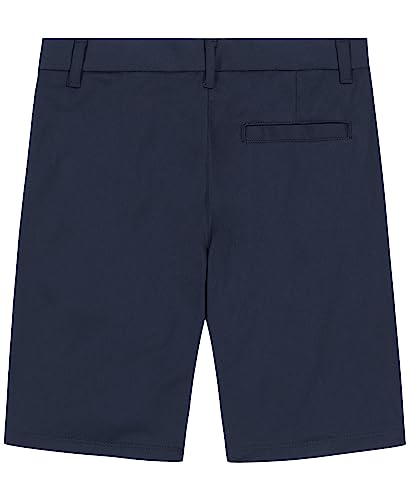 Nautica Slim Boys' Uniform Flat Front Twill Short, Navy, Small/8/Slim