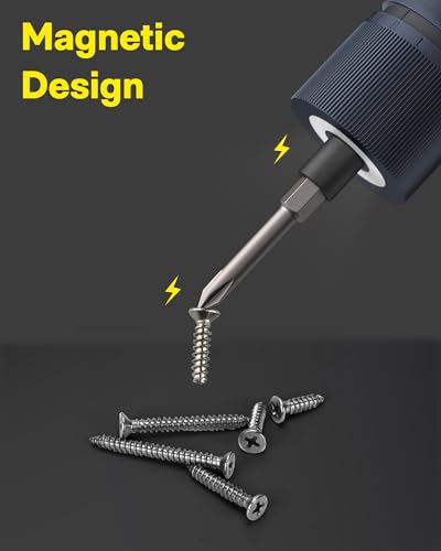 HOTO Electric Screwdriver Kit, 25-Piece Upgraded Bit Set, 3.6V Cordless Screwdriver Rechargeable, Magnetic Case Lid, 3 Torque Settings, 1500mAh Battery, LED Light for Furniture/Electrical Repairs