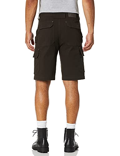 Smith's Workwear mens 11" Relaxed Fit Stretch Duck Canvas Cargo Shorts, Coffee, 32 US