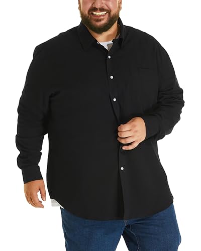 HOdo Big and Tall Mens Cotton Button Down Shirt Navy 6XL