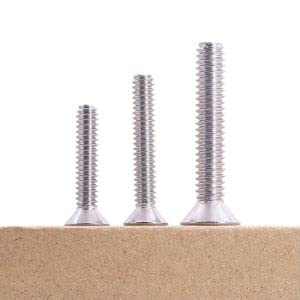 M8-1.25 x 60mm (12 pcs) Flat Socket Cap Screws, 304 Stainless Steel 18/8, Full Thread, Countersunk Head, Connections Bolts, DIN7991