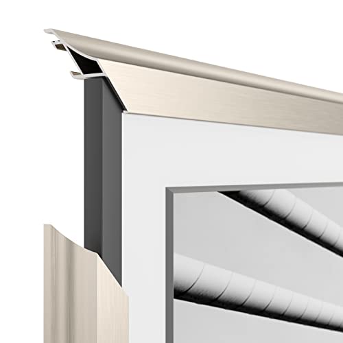 Frame My TV Deco TV Frames Alloy Scoop - German Silver Bezel Compatible ONLY with Samsung The Frame TV (3 inch, Color Chip)