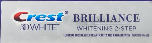 Crest 3D White Brilliance 2 Step Kit, Crest 3D White Toothpaste, Deep Clean Toothpaste (4oz) + Teeth Whitening Gel (2.3oz)