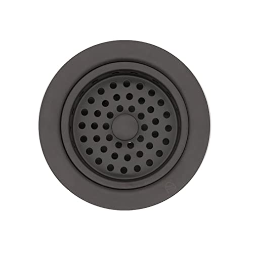 Westbrass CO2196-62 Combo Pack 3-1/2" Post Style Large Basket Strainer and Extra-Deep Collar Kitchen Sink Waste Disposal Flange with Stopper, Matte Black