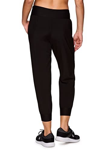 RBX Women's Ankle Length Quick Drying Woven Jogger Pant with Pockets Jgr Black S