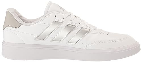 adidas Women's CourtBlock Sneaker, White/Silver Metallic/Grey, 7.5