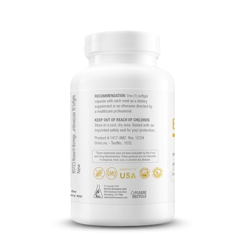 Biotics Research Biomega-1000™ DHA EPA 1000mg Omega 3 Fish Oil Supplement - Highly Concentrated Fish Oil Omega 3 Supplement Fatty acids for Women & Men - Supports Immune, Cardiovascular - 90 Softgels