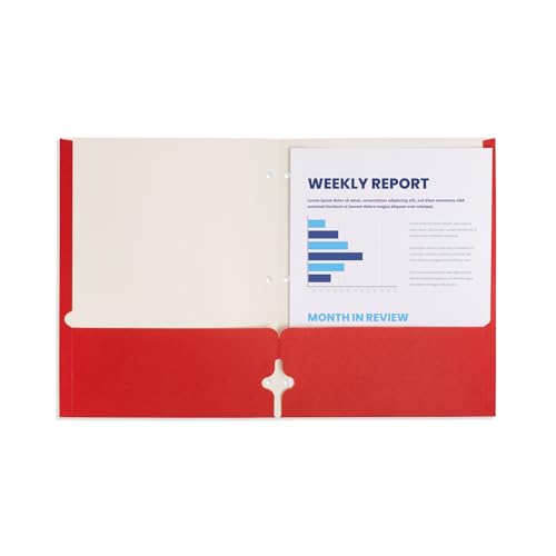 Blue Summit Colored Folders with Pockets, Paper Colored Pocket Folders, Two Pockets for Documents with Business Card Slot, 3 Hole Punched, Presentation and Child Classes, Assorted Colors, 50 Pack