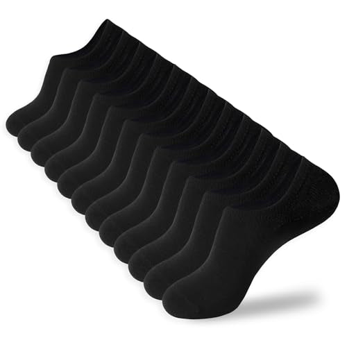 Korheyr No Show Socks Women And Men Invisible Low Cut Athletic Liner Socks, 6 Pairs (Black)