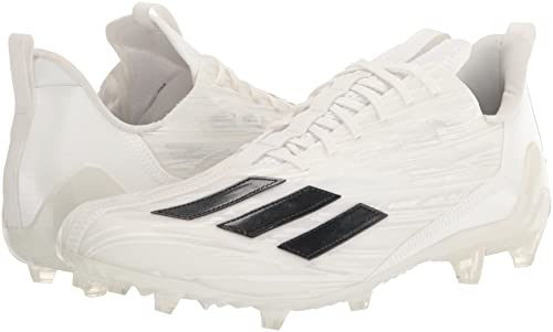 adidas Men's Adizero Football Shoe, White/Black/White, 10.5