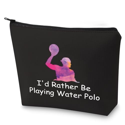 G2TUP Water Polo Player Coach Gifts Water Polo Cosmetic Bag I'd Rather Be Playing Water Polo Player Fan Team Gift (Water Polo black)