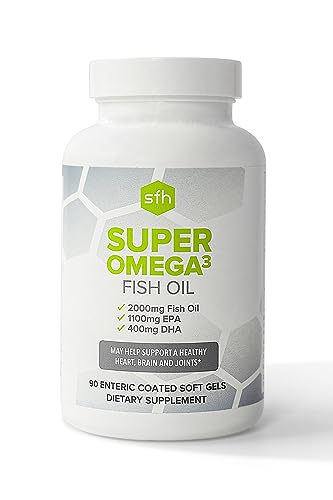 SFH Super Omega 3 Fish Oil Capsules Highly Concentrated 2000mg Omega 3 | Sustainably Sourced Alaskan Pollock Fish Oil for Heart Joint Brain Health (Capsule, 90ct)