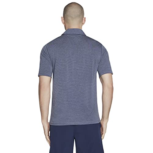 Skechers Men's Go Dri Premier Stripe Polo, Navy, Small