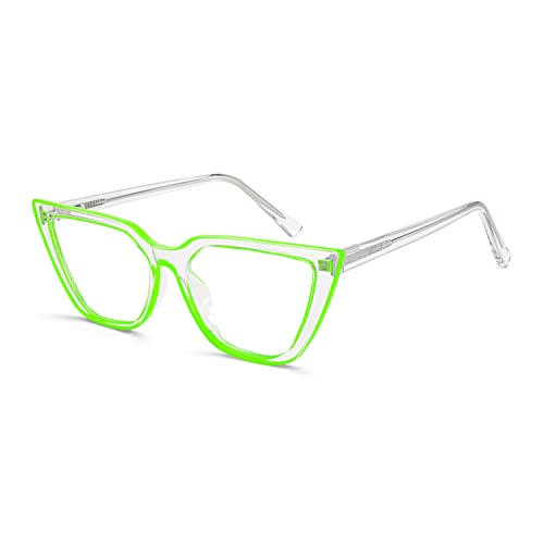 FEISEDY Women Cat Eye Blue Light Blocking Glasse Frame Fake Nerd Clear Square Computer Eyewear Anti Eyestrain B2353