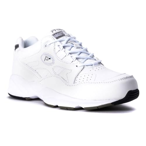 Propét Men's Stability Walker White/Taupe 8 Medium US