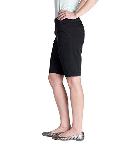 JAG Jeans Women's Ainsley Mid Rise Bermuda Short-Legacy, Black Twill, 2