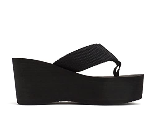 Soda Womens Oxley-S Flip Flop Sandals,Black Pu,6.5