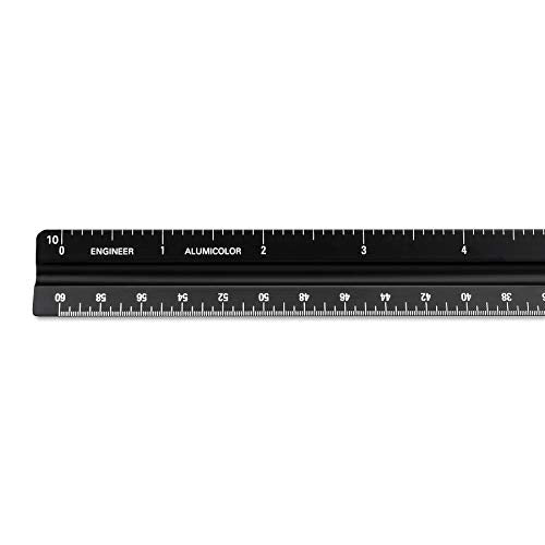 Alumicolor Aluminum Architect Solid Drafting Scale, 12IN, Gold