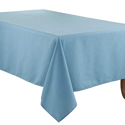 SARO LIFESTYLE Collection Casual Design Everyday Tablecloth, 90" x 156", Aqua