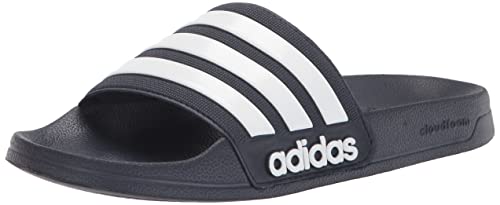 adidas Unisex Adilette Shower Slide Sandal, Black/Black/Matte Gold, 9 US Men