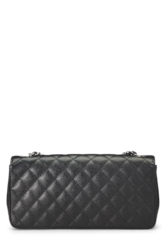 Chanel, Pre-Loved Black Caviar Leather East West Flap Medium, Black