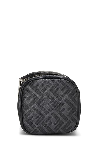 Fendi, Pre-Loved Black Zucca Coated Canvas Travel Pouch, Black